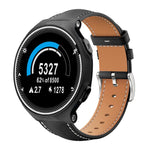 Cinturino per orologio xDfind Flat Head Black Shark in pelle a grana fine, For Garmin Fenix 8/7/6/5 22mm 20mm, For Garmin Fenix 8/7X/6X/5X 26mm 22mm, For Garmin Forerunner 220/735/735XT/230/235 20mm, For Garmin Forerunner 35/30/35j 20mm
