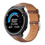 Cinturino per orologio xDfind Flat Head Black Shark in pelle a grana fine, For Garmin Fenix 8/7/6/5 22mm 20mm, For Garmin Fenix 8/7X/6X/5X 26mm 22mm, For Garmin Forerunner 220/735/735XT/230/235 20mm, For Garmin Forerunner 35/30/35j 20mm