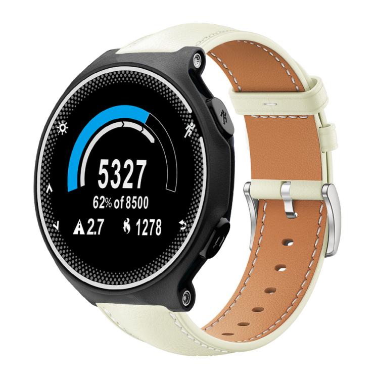 Cinturino per orologio xDfind Flat Head Black Shark in pelle a grana fine, For Garmin Fenix 8/7/6/5 22mm 20mm, For Garmin Fenix 8/7X/6X/5X 26mm 22mm, For Garmin Forerunner 220/735/735XT/230/235 20mm, For Garmin Forerunner 35/30/35j 20mm