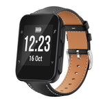 Cinturino per orologio xDfind Flat Head Black Shark in pelle a grana fine, For Garmin Fenix 8/7/6/5 22mm 20mm, For Garmin Fenix 8/7X/6X/5X 26mm 22mm, For Garmin Forerunner 220/735/735XT/230/235 20mm, For Garmin Forerunner 35/30/35j 20mm