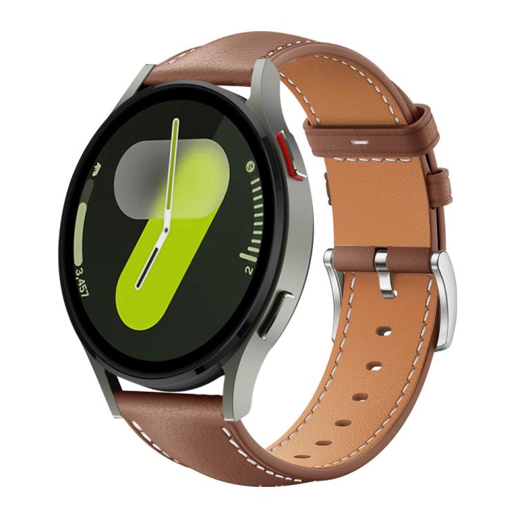 Cinturino per orologio xDfind Flat Head Black Shark in pelle a grana fine, For Samsung Galaxy Watch Ultra / Ultra 2025, For Samsung Galaxy Watch8 / Watch8 Classic, For Samsung Galaxy Watch7 / FE / 6 / 5 / 4, For Samsung Galaxy Fit3