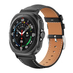 Cinturino per orologio xDfind Flat Head Black Shark in pelle a grana fine, For Samsung Galaxy Watch Ultra / Ultra 2025, For Samsung Galaxy Watch8 / Watch8 Classic, For Samsung Galaxy Watch7 / FE / 6 / 5 / 4, For Samsung Galaxy Fit3
