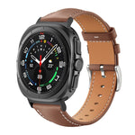 Cinturino per orologio xDfind Flat Head Black Shark in pelle a grana fine, For Samsung Galaxy Watch Ultra / Ultra 2025, For Samsung Galaxy Watch8 / Watch8 Classic, For Samsung Galaxy Watch7 / FE / 6 / 5 / 4, For Samsung Galaxy Fit3