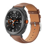 Cinturino per orologio xDfind Flat Head Black Shark in pelle a grana fine, For Samsung Galaxy Watch Ultra / Ultra 2025, For Samsung Galaxy Watch8 / Watch8 Classic, For Samsung Galaxy Watch7 / FE / 6 / 5 / 4, For Samsung Galaxy Fit3