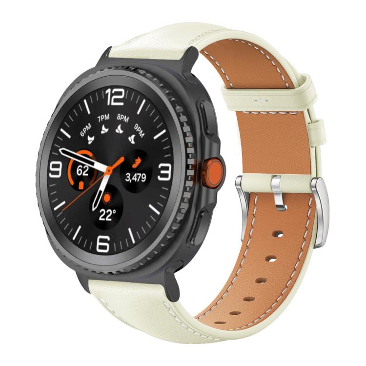 Cinturino per orologio xDfind Flat Head Black Shark in pelle a grana fine, For Samsung Galaxy Watch Ultra / Ultra 2025, For Samsung Galaxy Watch8 / Watch8 Classic, For Samsung Galaxy Watch7 / FE / 6 / 5 / 4, For Samsung Galaxy Fit3