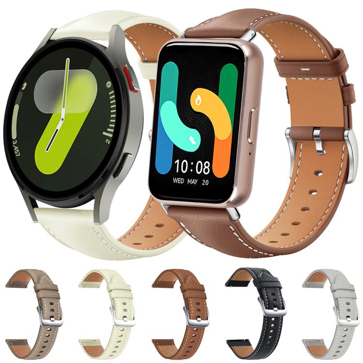 Cinturino per orologio xDfind Flat Head Black Shark in pelle a grana fine, For Samsung Galaxy Watch Ultra / Ultra 2025, For Samsung Galaxy Watch8 / Watch8 Classic, For Samsung Galaxy Watch7 / FE / 6 / 5 / 4, For Samsung Galaxy Fit3