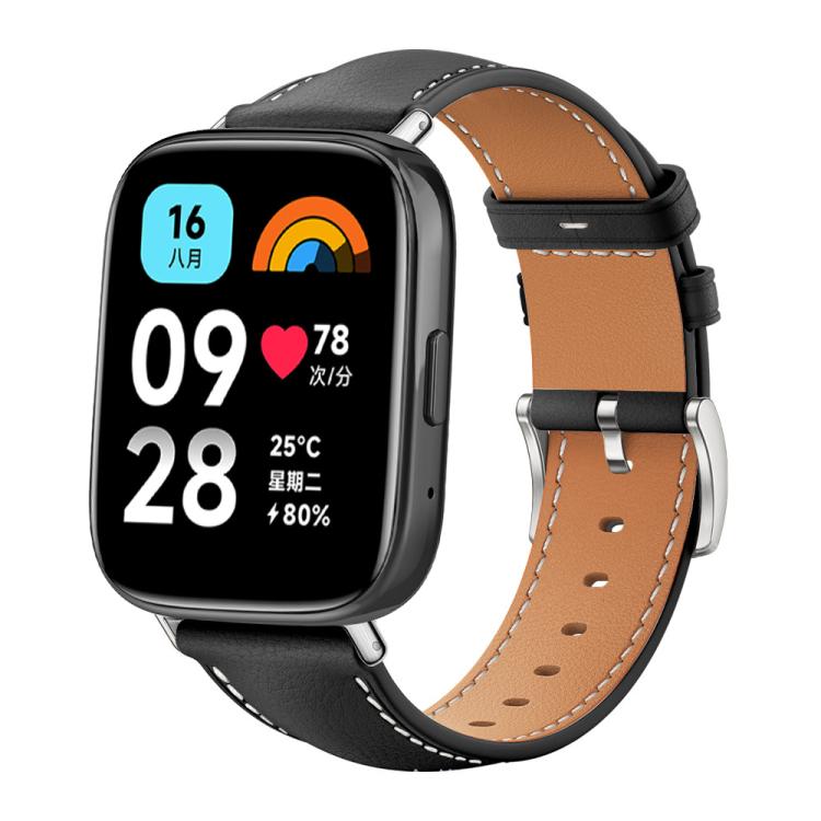 Cinturino per orologio xDfind Flat Head Black Shark in pelle a grana fine, For Xiaomi Band 10 Pro / 9 Pro / Redmi Watch 6, For Redmi Watch 3 Active / Lite 20mm, For Redmi Watch 3 20mm