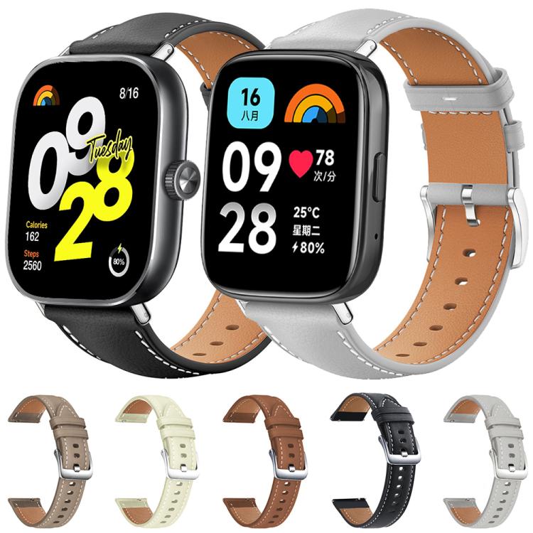 Cinturino per orologio xDfind Flat Head Black Shark in pelle a grana fine, For Xiaomi Band 10 Pro / 9 Pro / Redmi Watch 6, For Redmi Watch 3 Active / Lite 20mm, For Redmi Watch 3 20mm