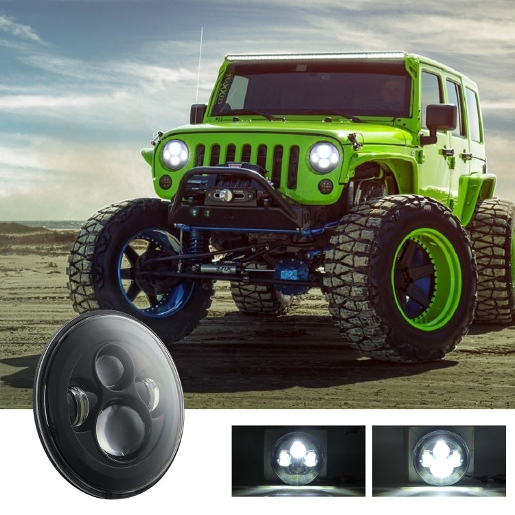Lampade per fari a LED a forma rotonda per auto da 7 pollici H4 / H13 DC 9V-30V 4000LM 6000K 40W per Jeep Wrangler, DC 9V-30V 4000LM 6000K 40W