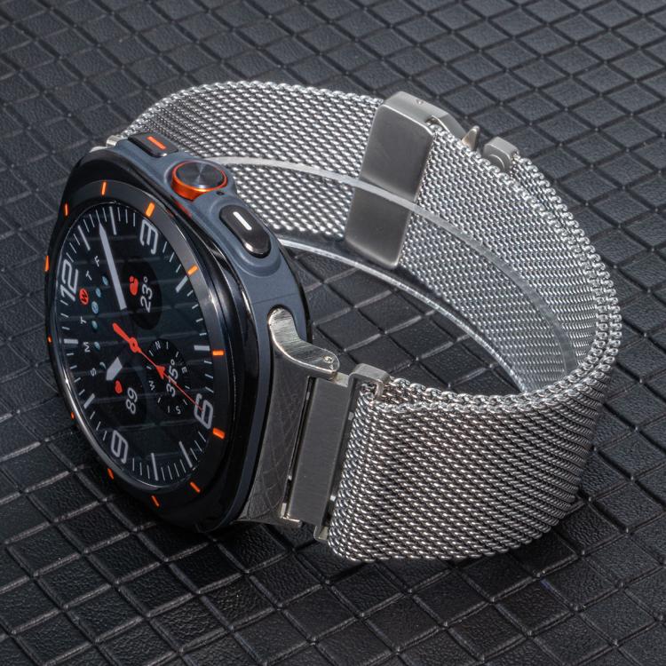 Cinturino per orologio in acciaio inox con fibbia milanese a forma di ombrello., For Samsung Galaxy Watch Ultra / Ultra 2025, For Samsung Galaxy Watch8 / Watch8 Classic