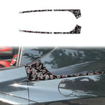 Set di 4 adesivi decorativi laterali posteriori per auto in fibra di carbonio con lamina dorata forgiata per Chevrolet Corvette C8 2020-, lato guidatore sinistro e destro., Rear Sides