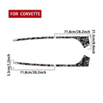 Set di 4 adesivi decorativi laterali posteriori per auto in fibra di carbonio con lamina dorata forgiata per Chevrolet Corvette C8 2020-, lato guidatore sinistro e destro., Rear Sides