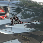 Set di 4 adesivi decorativi laterali posteriori per auto in fibra di carbonio con lamina dorata forgiata per Chevrolet Corvette C8 2020-, lato guidatore sinistro e destro., Rear Sides