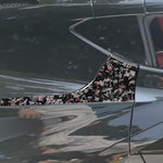 Set di 4 adesivi decorativi laterali posteriori per auto in fibra di carbonio con lamina dorata forgiata per Chevrolet Corvette C8 2020-, lato guidatore sinistro e destro., Rear Sides