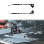 Set di 4 adesivi decorativi laterali posteriori per auto in fibra di carbonio con lamina dorata forgiata per Chevrolet Corvette C8 2020-, lato guidatore sinistro e destro., Rear Sides