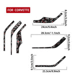 Set di 6 adesivi decorativi per clacson da montare sul montante A interno dell'auto, in fibra di carbonio con lamina dorata forgiata, per Chevrolet Corvette C8 2020-, lato guidatore sinistro e destro., Inside A-pillar Horn