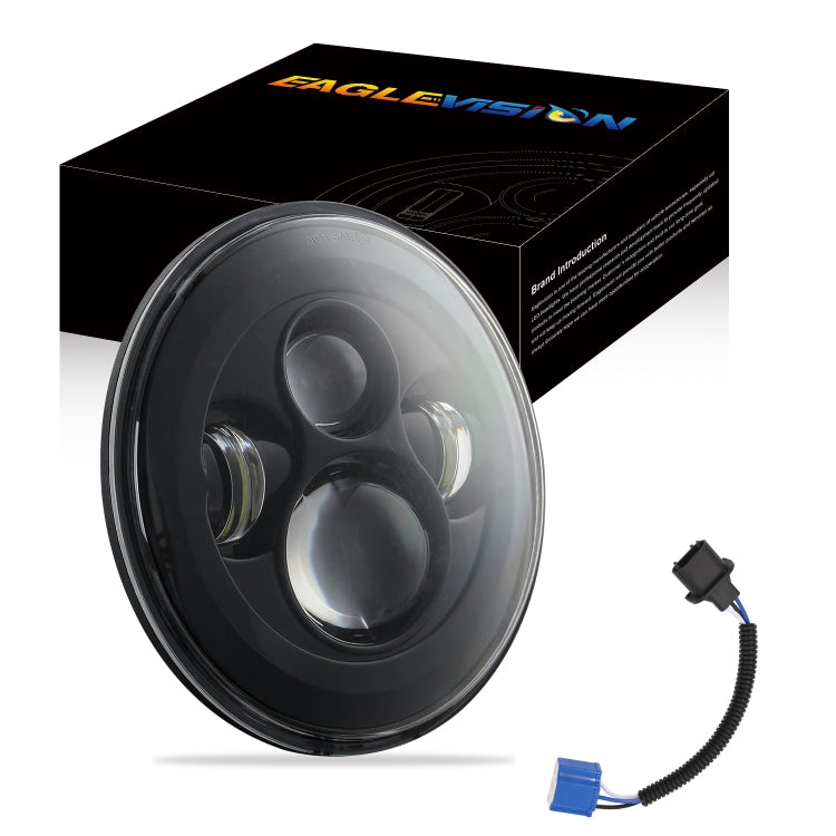 Lampade per fari a LED a forma rotonda per auto da 7 pollici H4 / H13 DC 9V-30V 4000LM 6000K 40W per Jeep Wrangler, DC 9V-30V 4000LM 6000K 40W