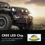 Lampade per fari a LED a forma rotonda per auto da 7 pollici H4 / H13 DC 9V-30V 4000LM 6000K 40W per Jeep Wrangler, DC 9V-30V 4000LM 6000K 40W
