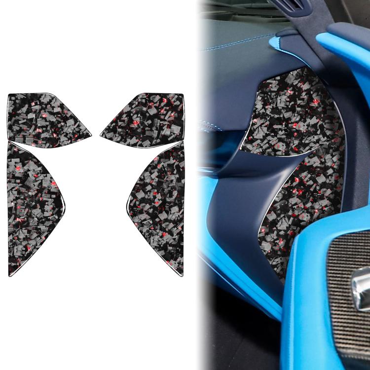 Set di 4 adesivi decorativi per la parte anteriore dell'auto in fibra di carbonio con lamina dorata forgiata per Chevrolet Corvette C8 2020-, lato guidatore sinistro e destro., Front Slot