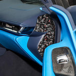 Set di 4 adesivi decorativi per la parte anteriore dell'auto in fibra di carbonio con lamina dorata forgiata per Chevrolet Corvette C8 2020-, lato guidatore sinistro e destro., Front Slot