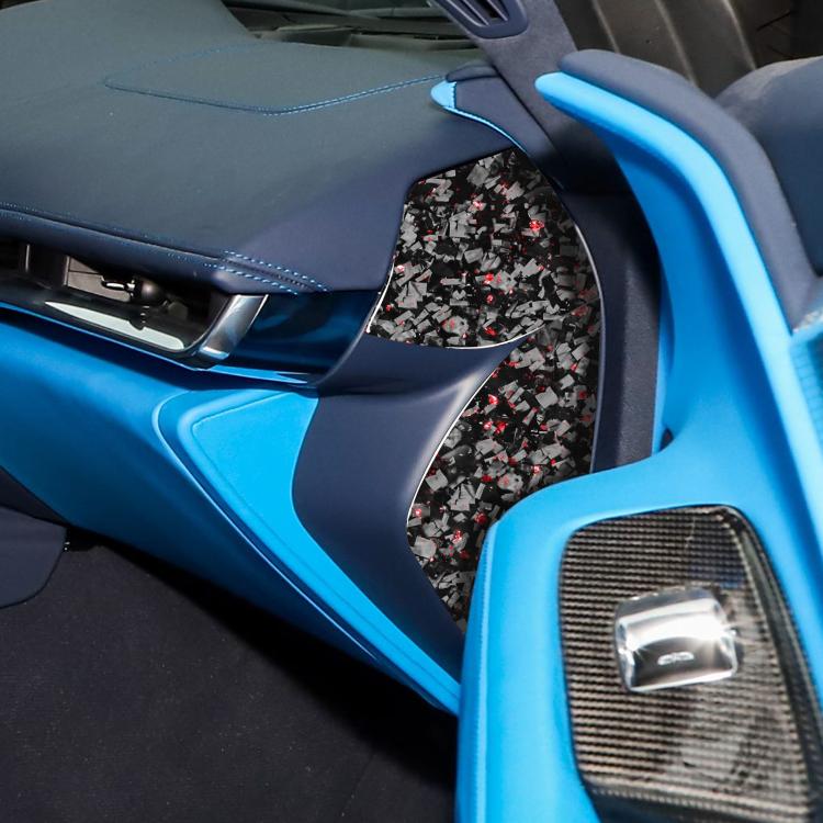Set di 4 adesivi decorativi per la parte anteriore dell'auto in fibra di carbonio con lamina dorata forgiata per Chevrolet Corvette C8 2020-, lato guidatore sinistro e destro., Front Slot