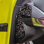 Set di 4 adesivi decorativi per la parte anteriore dell'auto in fibra di carbonio con lamina dorata forgiata per Chevrolet Corvette C8 2020-, lato guidatore sinistro e destro., Front Slot