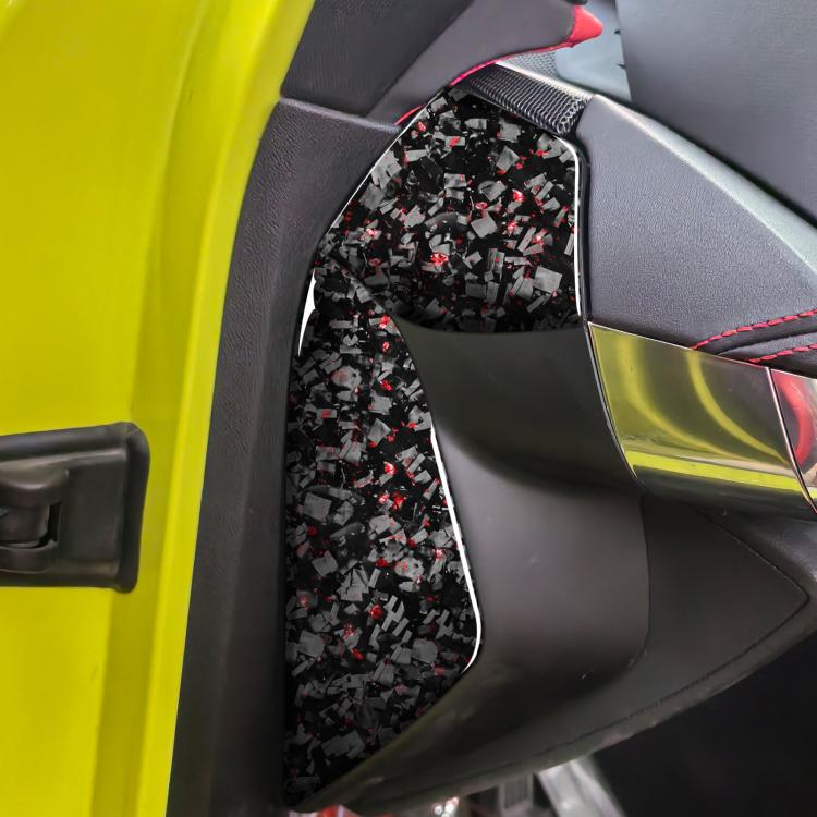 Set di 4 adesivi decorativi per la parte anteriore dell'auto in fibra di carbonio con lamina dorata forgiata per Chevrolet Corvette C8 2020-, lato guidatore sinistro e destro., Front Slot