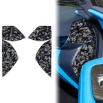 Set di 4 adesivi decorativi per la parte anteriore dell'auto in fibra di carbonio con lamina dorata forgiata per Chevrolet Corvette C8 2020-, lato guidatore sinistro e destro., Front Slot