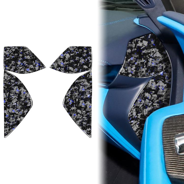 Set di 4 adesivi decorativi per la parte anteriore dell'auto in fibra di carbonio con lamina dorata forgiata per Chevrolet Corvette C8 2020-, lato guidatore sinistro e destro., Front Slot