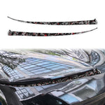 Set di 2 adesivi decorativi in fibra di carbonio con lamina dorata forgiata, da posizionare sotto i fari anteriori dell'auto, per Chevrolet Corvette C8 2020-, lato guidatore sinistro e destro., Front Light Below