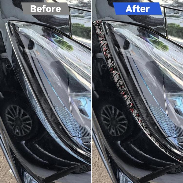Set di 2 adesivi decorativi in fibra di carbonio con lamina dorata forgiata, da posizionare sotto i fari anteriori dell'auto, per Chevrolet Corvette C8 2020-, lato guidatore sinistro e destro., Front Light Below