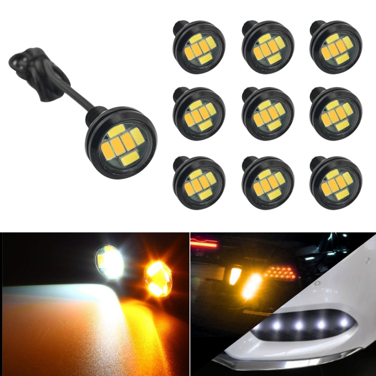 10 PCS 23mm 6LEDs SMD-5730 DC9-80V Moto Eagle Eye Light, 6LEDs SMD-5730, 6LEDs SMD-5730(White Light)