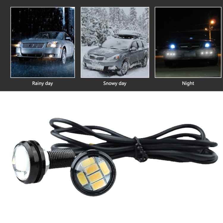 10 PCS 23mm 6LEDs SMD-5730 DC9-80V Moto Eagle Eye Light, 6LEDs SMD-5730, 6LEDs SMD-5730(White Light)