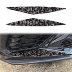 Set di 2 adesivi decorativi laterali per paraurti anteriore auto in fibra di carbonio con lamina dorata forgiata per Chevrolet Corvette C8 2020-, lato guidatore sinistro e destro., Front Bumper Sides