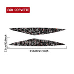 Set di 2 adesivi decorativi laterali per paraurti anteriore auto in fibra di carbonio con lamina dorata forgiata per Chevrolet Corvette C8 2020-, lato guidatore sinistro e destro., Front Bumper Sides