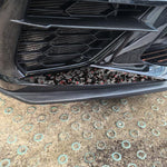 Set di 2 adesivi decorativi laterali per paraurti anteriore auto in fibra di carbonio con lamina dorata forgiata per Chevrolet Corvette C8 2020-, lato guidatore sinistro e destro., Front Bumper Sides