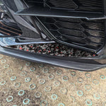 Set di 2 adesivi decorativi laterali per paraurti anteriore auto in fibra di carbonio con lamina dorata forgiata per Chevrolet Corvette C8 2020-, lato guidatore sinistro e destro., Front Bumper Sides