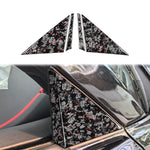 Set di 4 adesivi decorativi per montante A esterno dell'auto in fibra di carbonio con lamina dorata forgiata per Chevrolet Corvette C8 2020-, lato guidatore sinistro e destro., Outside A-pillar