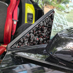 Set di 4 adesivi decorativi per montante A esterno dell'auto in fibra di carbonio con lamina dorata forgiata per Chevrolet Corvette C8 2020-, lato guidatore sinistro e destro., Outside A-pillar