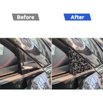 Set di 4 adesivi decorativi per montante A esterno dell'auto in fibra di carbonio con lamina dorata forgiata per Chevrolet Corvette C8 2020-, lato guidatore sinistro e destro., Outside A-pillar
