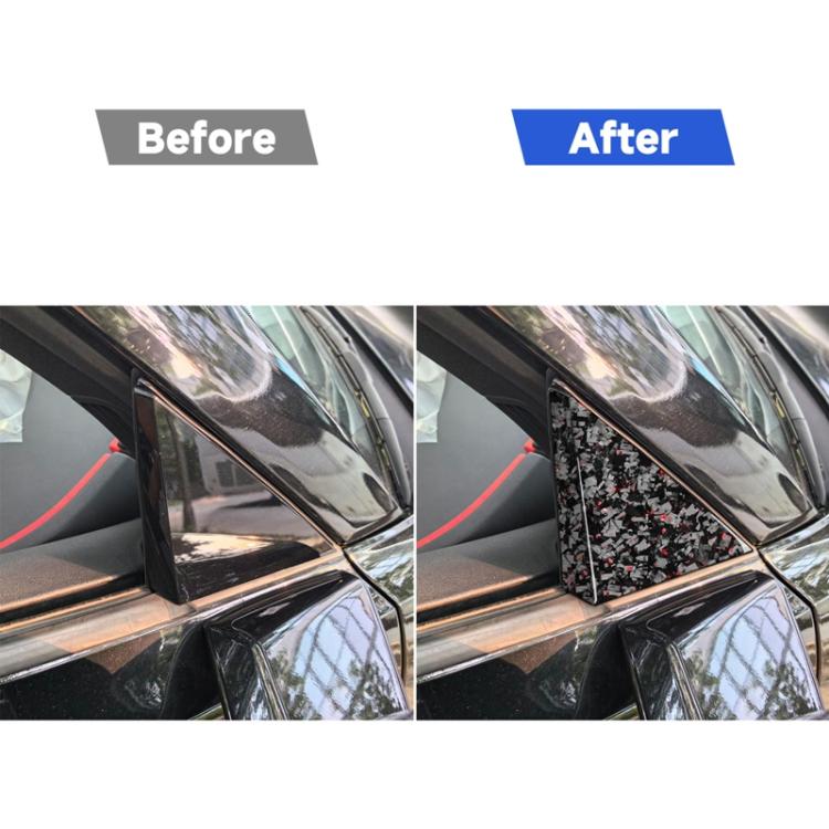 Set di 4 adesivi decorativi per montante A esterno dell'auto in fibra di carbonio con lamina dorata forgiata per Chevrolet Corvette C8 2020-, lato guidatore sinistro e destro., Outside A-pillar