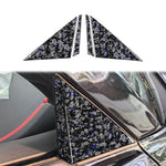 Set di 4 adesivi decorativi per montante A esterno dell'auto in fibra di carbonio con lamina dorata forgiata per Chevrolet Corvette C8 2020-, lato guidatore sinistro e destro., Outside A-pillar