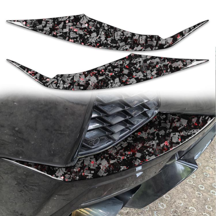 Set di 2 adesivi decorativi in fibra di carbonio con lamina d'oro forgiata per prese d'aria posteriori dell'auto, per Chevrolet Corvette C8 2020-, lato guidatore sinistro e destro., Rear Air Vent