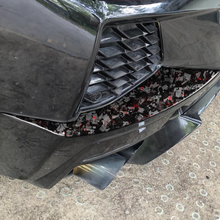Set di 2 adesivi decorativi in fibra di carbonio con lamina d'oro forgiata per prese d'aria posteriori dell'auto, per Chevrolet Corvette C8 2020-, lato guidatore sinistro e destro., Rear Air Vent