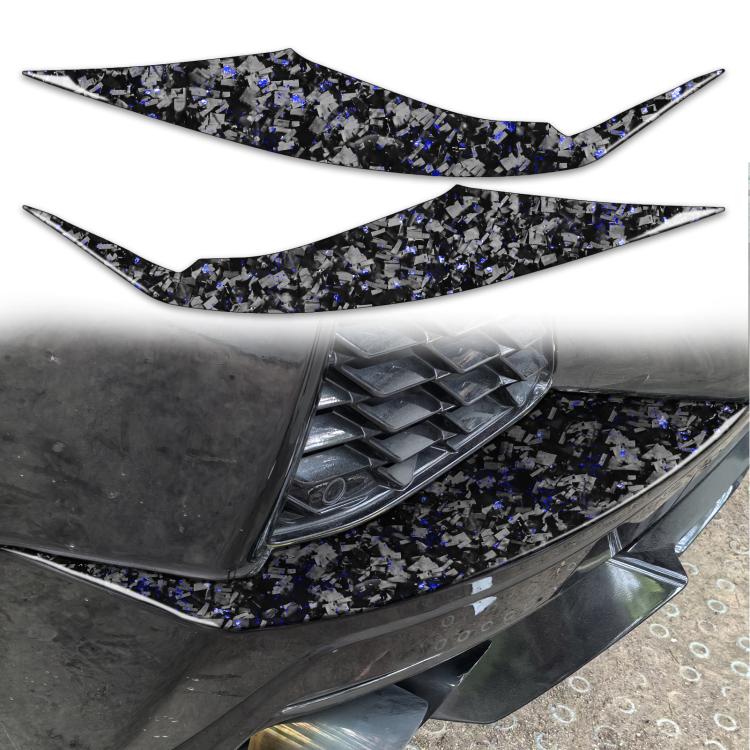 Set di 2 adesivi decorativi in fibra di carbonio con lamina d'oro forgiata per prese d'aria posteriori dell'auto, per Chevrolet Corvette C8 2020-, lato guidatore sinistro e destro., Rear Air Vent