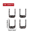 Set di 4 adesivi decorativi in fibra di carbonio con lamina dorata forgiata per aletta parasole auto Chevrolet Corvette C8 2020-, lato guidatore sinistro e destro., Sun Visor