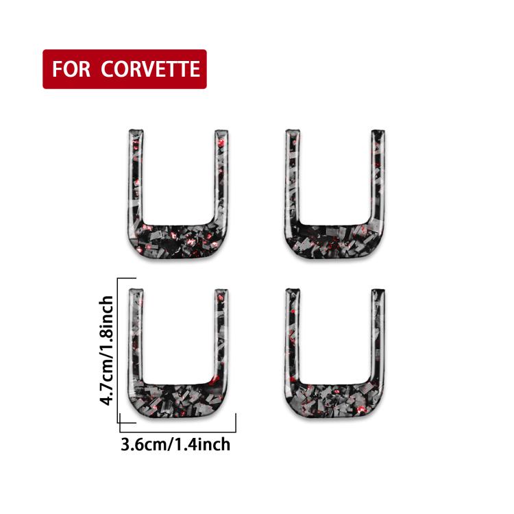Set di 4 adesivi decorativi in fibra di carbonio con lamina dorata forgiata per aletta parasole auto Chevrolet Corvette C8 2020-, lato guidatore sinistro e destro., Sun Visor
