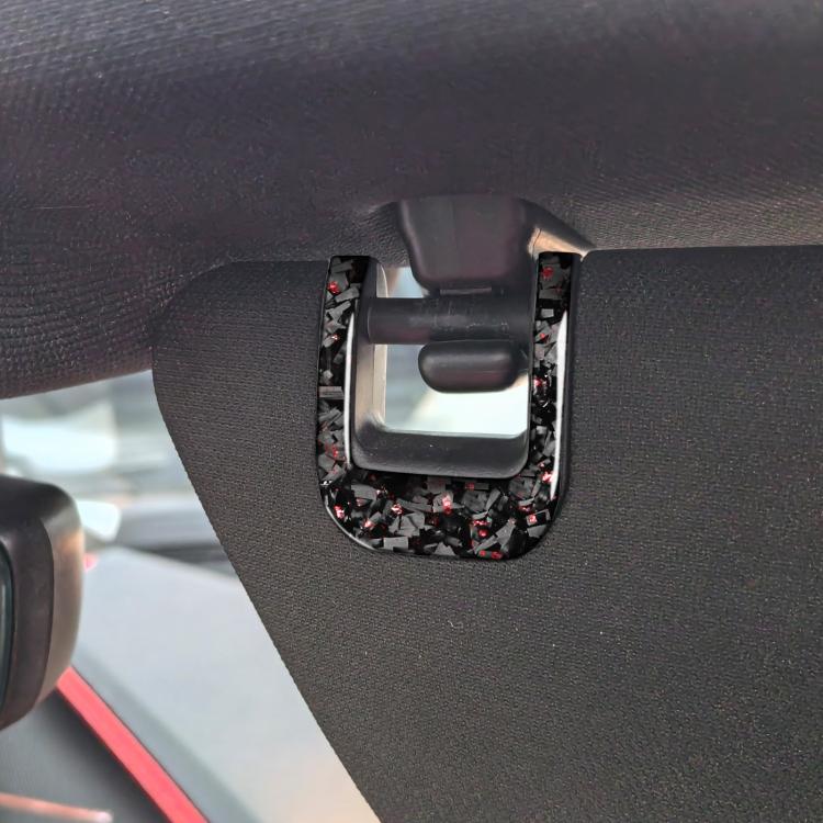 Set di 4 adesivi decorativi in fibra di carbonio con lamina dorata forgiata per aletta parasole auto Chevrolet Corvette C8 2020-, lato guidatore sinistro e destro., Sun Visor