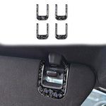Set di 4 adesivi decorativi in fibra di carbonio con lamina dorata forgiata per aletta parasole auto Chevrolet Corvette C8 2020-, lato guidatore sinistro e destro., Sun Visor