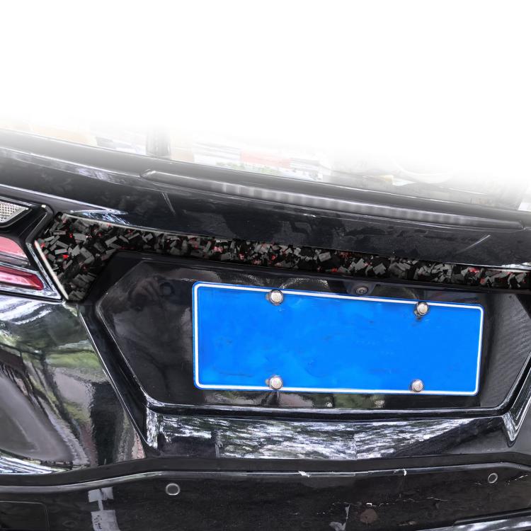 Adesivo decorativo per bagagliaio auto in fibra di carbonio con lamina d'oro forgiata per Chevrolet Corvette C8 2020-, lato guidatore sinistro e destro, Trunk